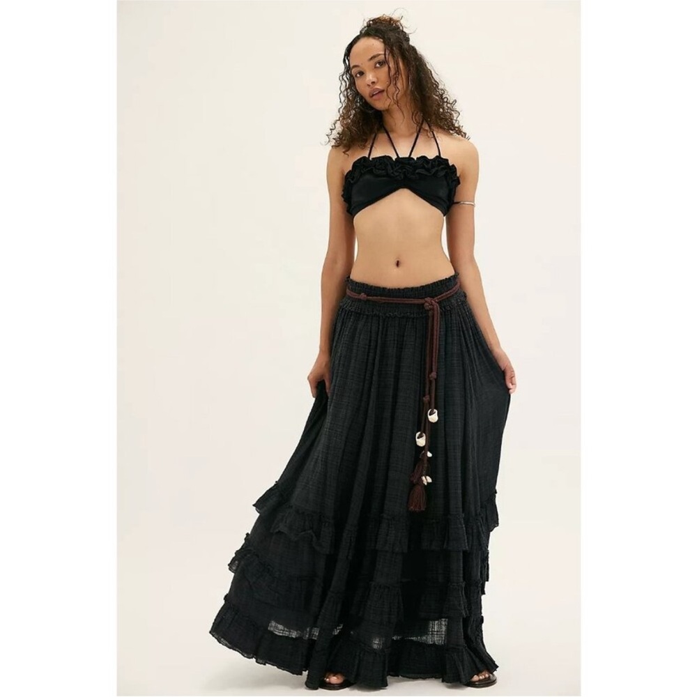 Free People Black Maxi Skirt
